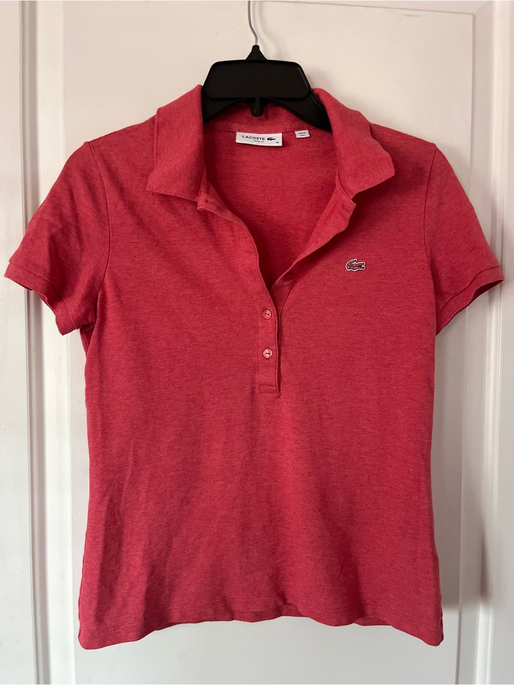 Lacoste Pink Coral Short-Sleeve Polo Top